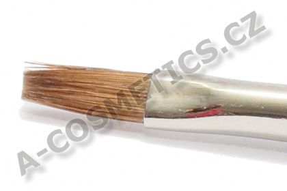 detail vlasu Štětec na nehty - přírodní, plochý, krátká dřevěná rukojeť - Kolinsky - NB 005
