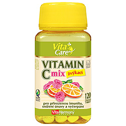 Vitamín C MIX, pomaranč a malina - 120 tablet