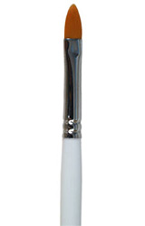 Štetec na nechty - polyamidový, plochý, zaguľatený, krátka drevená rukoväť - Toray - NB022 - 1 ks