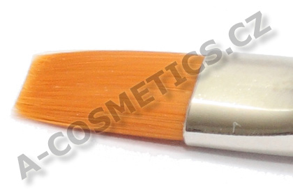 detail vlasu Štětec na nehty - polyamidový, plochý, krátká dřevěná rukojeť - Toray - NB018